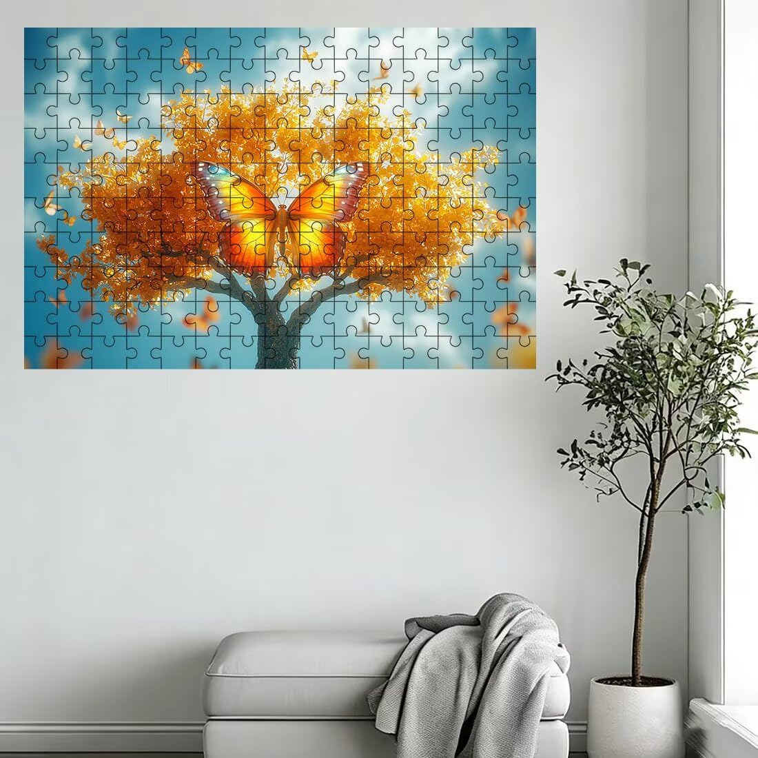 Puzzle 2000 elementów dla dorosłych, puzzle 2000 sztuk motyl, drzewo puzzle dla dorosłych z wykwintnym pudełkiem do pakowania, gry edukacyjne, duże drewniane puzzle, prezent dla kobiet do dekoracji