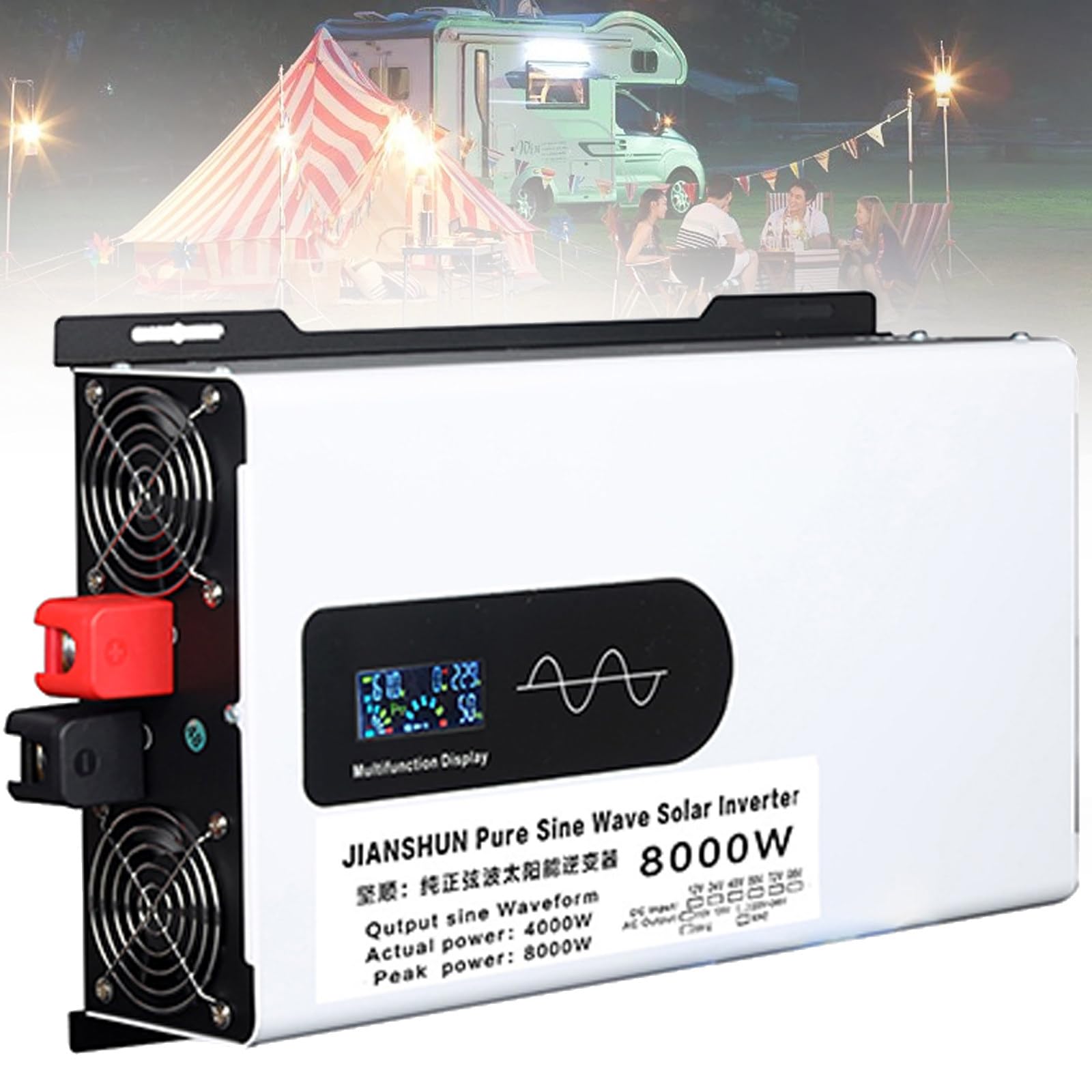 Convertisseur Pur Sinus 8000W 48V vers AC 230V avec 2 prises pour onduleur solaire