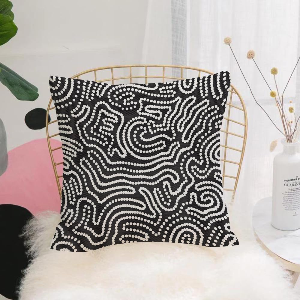 HYOSXW Cushion Cover,Throw Pillow Case Home Decorative for Living Room Bedroom Sofa Chair 16X16 Inch,A vector of seamless black and white maze patterns,Pillowcase 40X40cm