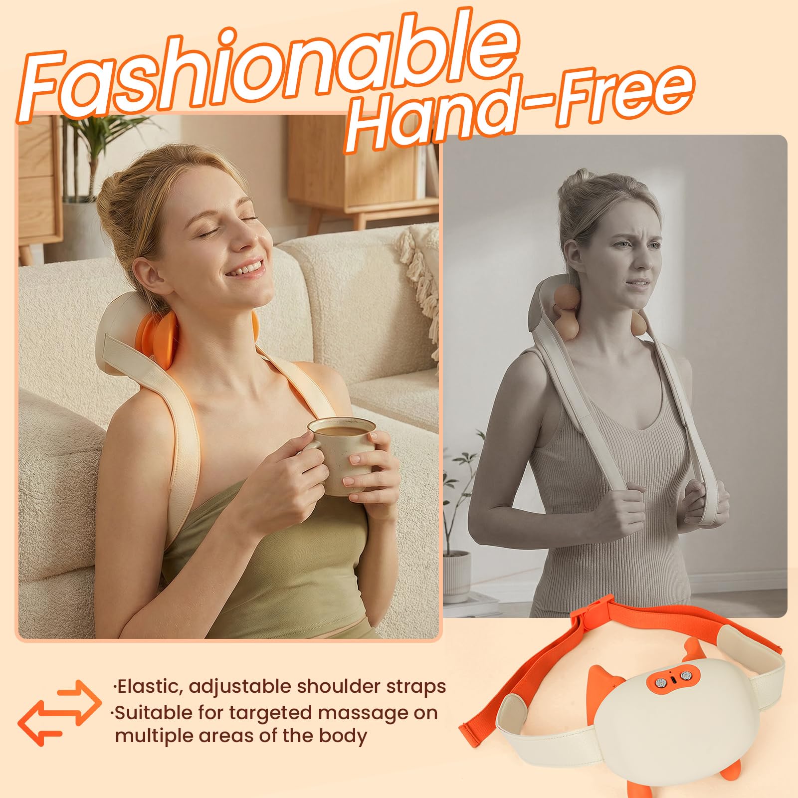 Masajista Cervical 4D Avec Chaleur, Masajista Dos Et Cervicales Pour La Nuque Et Les Épaules, Appareil De Massage Portable Idéal Pour Voyager