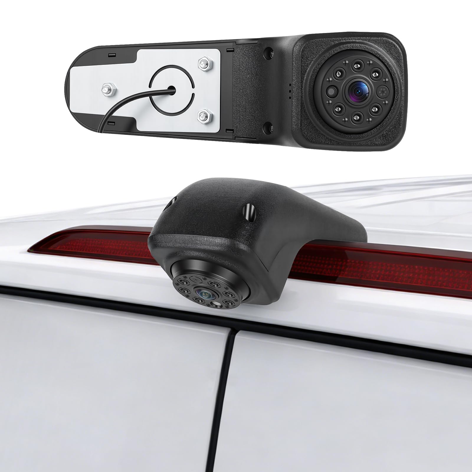 Hodozzy Telecamera Posteriore per VW Crafter 2017, Telecamera per Terza Luce di Stop, Visione Notturna a IR, Impermeabile IP67, Angolo Regolabile, con Linea di Retromarcia