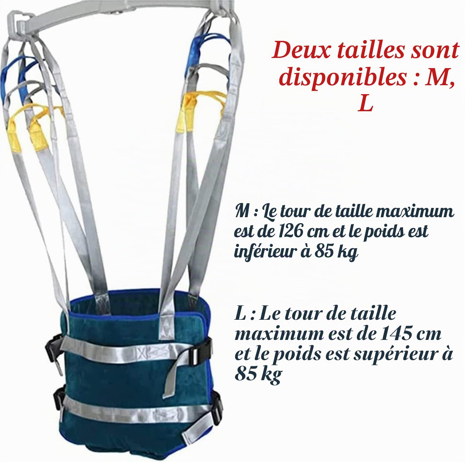 DaoGeSir Sling Patient Lifter, Tout Le Corps Harnais De Soulèvement Dispositif D'entraînement À La Marche D'aide À La Réadaptation Harnais De Toilette Lève Aide À La Marche Debout (Size : L)