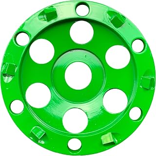 4.5 inch Vinyl Grinding Cup Wheel Epoxy Cutting Cup Wheel PCD Grinding Cup Wheel 6 pcs PCD Segments Angle Grinding Using for Removal Epoxy Off/Asphalt Surface/Floor Glue Coatings/Vinyl