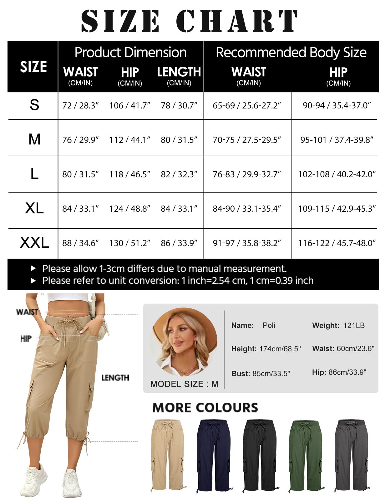 TOMEEK Pantaloni Donna 3/4 Estivi Pantaloni Sportivi Capri Donna Pantaloni Casual Elastico Vita Alta Tuta Donna Baggy con Tasche per Yoga Jogger Leggeri Comodi