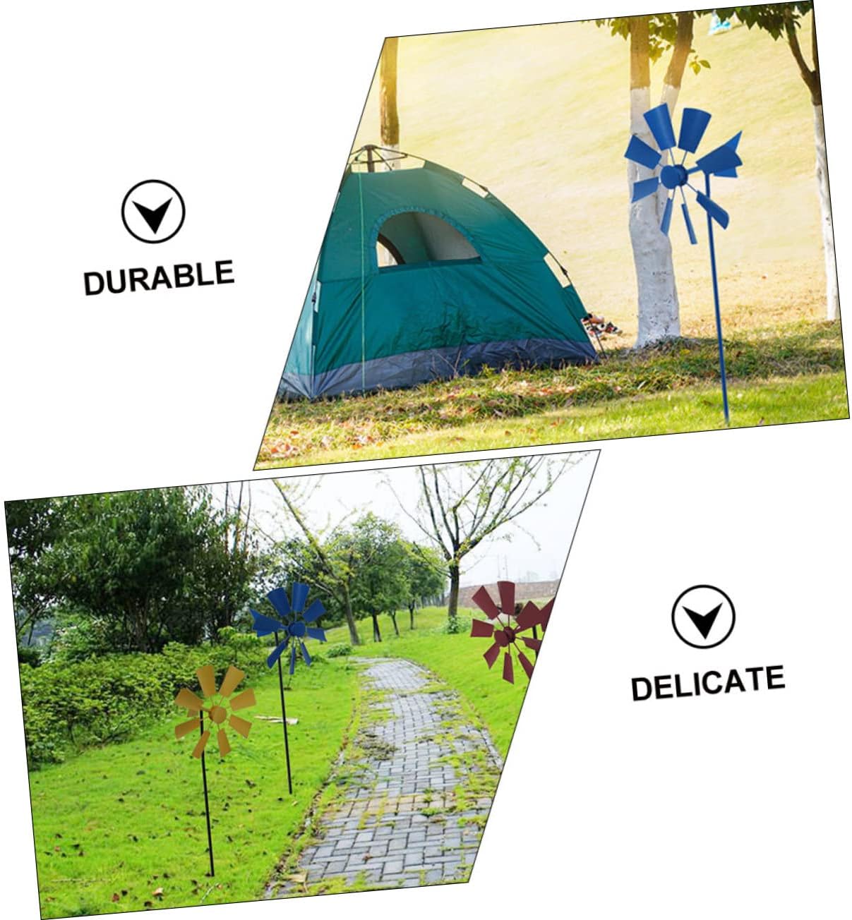 SUPVOX 3pcs Outdoor Landscape Windmill Adornment Spinners Metal Craft Decorative Windmill
