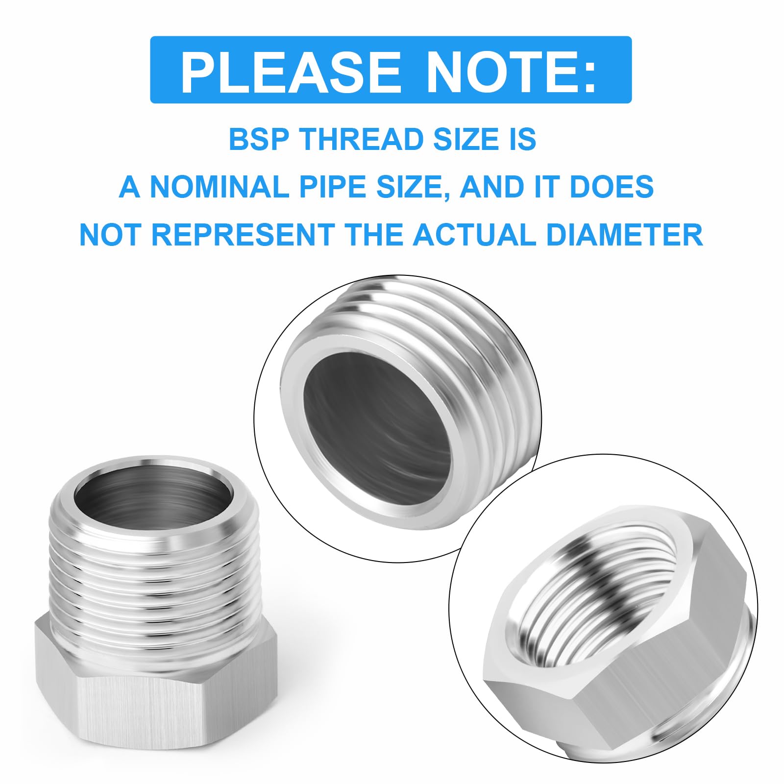 Beduan Stainless Steel Reducer Hex Bushing, 3/4 Male NPT to 1/2 Female NPT, Reducing Cast Pipe Adapter Fitting : Buy Online at Best Price in KSA - Souq is now