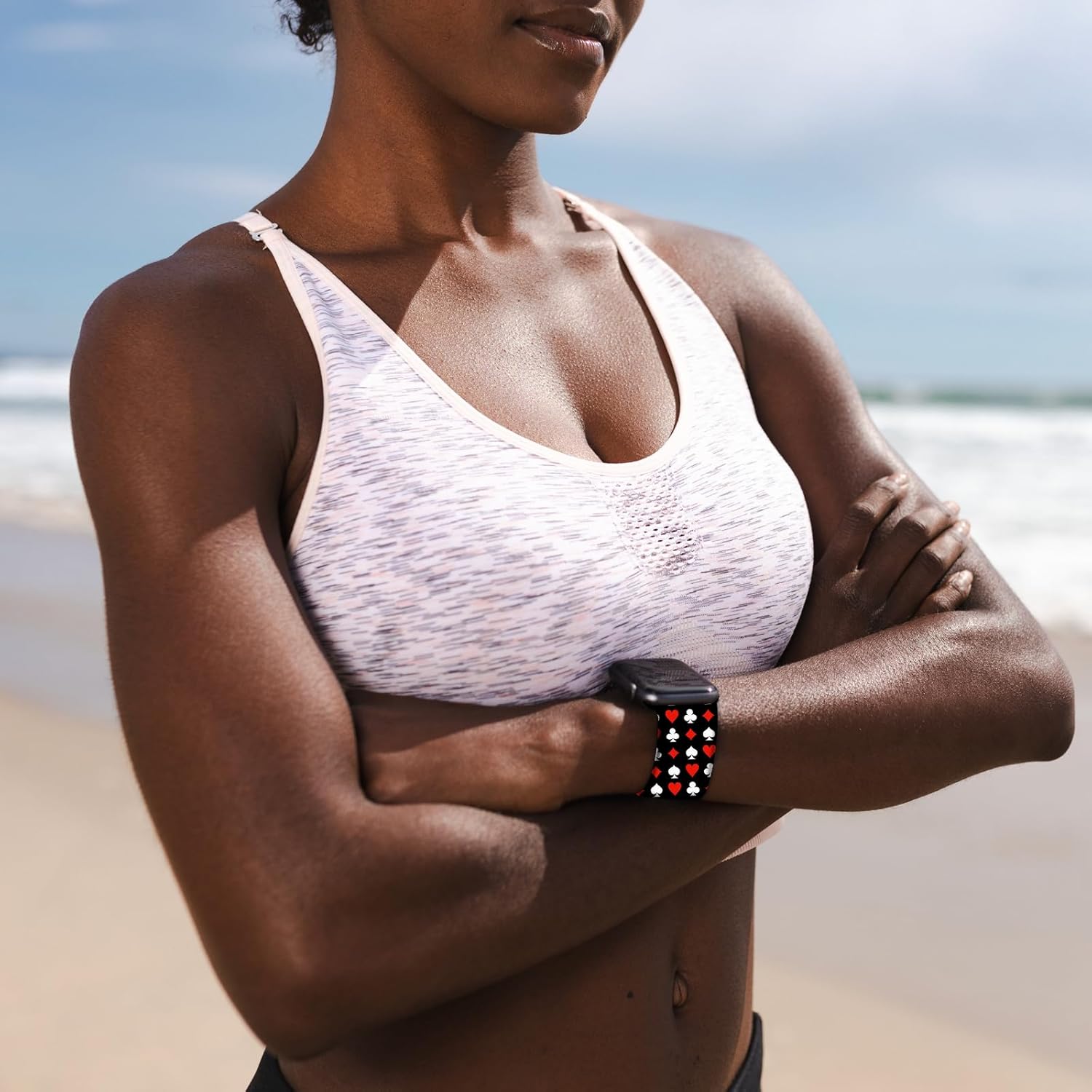 Sport Watch Band Compatible with Apple Watch Band 38mm 40mm 41mm Women Men, Soft Silicone Floral Print Sport Strap Replacement Wristbands for iWatch Series 10 9 8 7 6 5 4 3 2 1 SE Ultra - Image 6