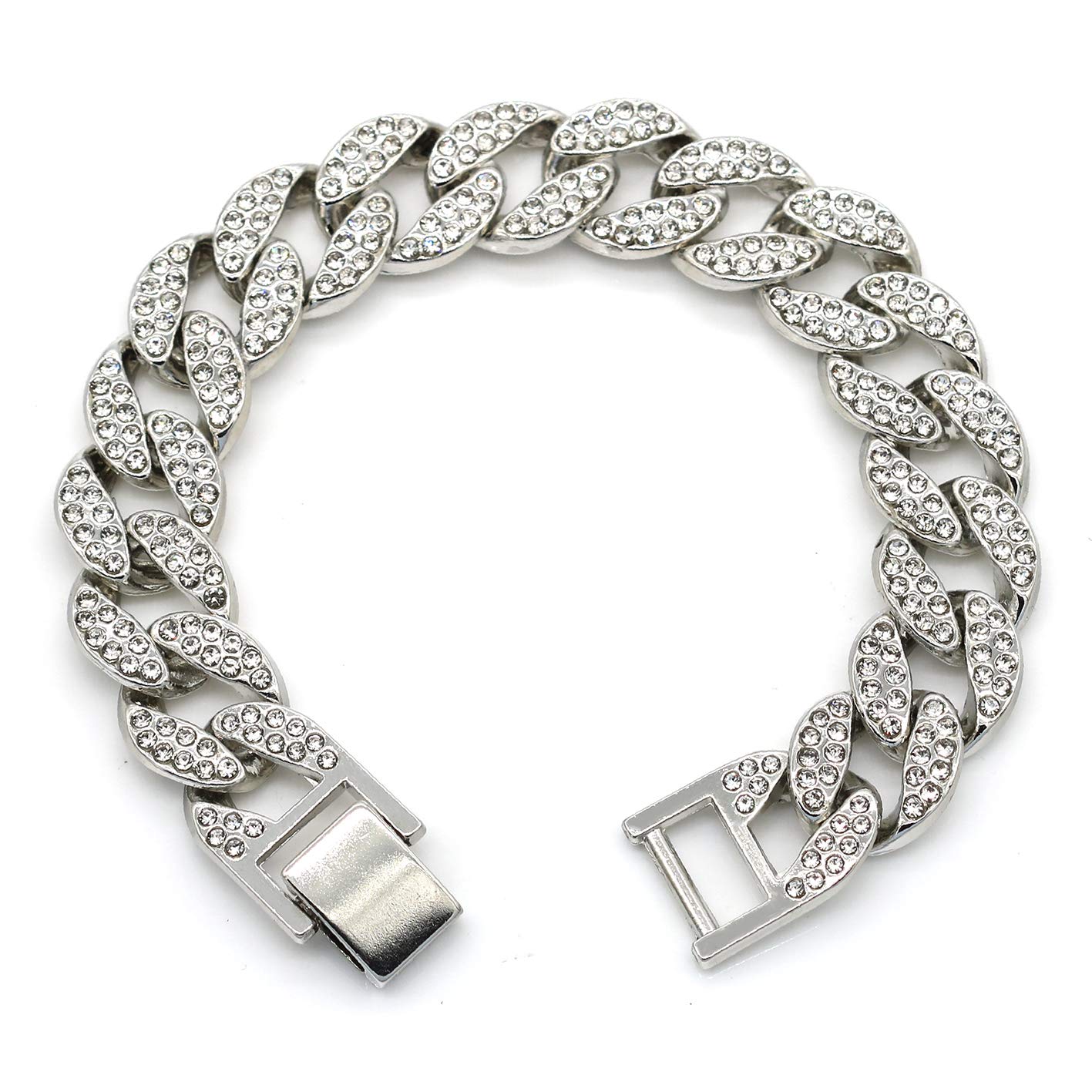 Hen nightMens Iced Out Hip Hop Silver or Gold Tone CZ Miami Cuban Link Chain 16" 18" 20" 24" Choker Necklace