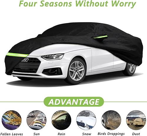 Miniatura 31 de YIXIN Funda impermeable para automóvil Audi A3/S3 2013-2024, ajuste personalizado, correa 100% impermeable a prueba de viento y bandas de cremallera