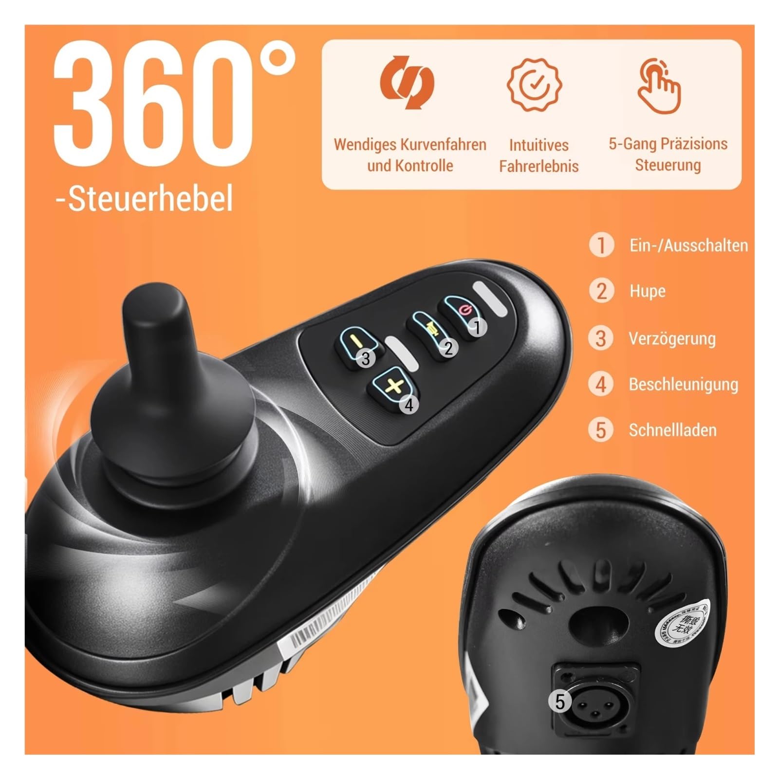 Silla De Ruedas Eléctrica Plegable 500 W, Batería Litio Extraíble 12 Ah, Alcance 20 Km, Neumáticos Todoterreno 40 Cm For Uso Diario Y Al Aire Libre Movilidad Cómoda Fluida