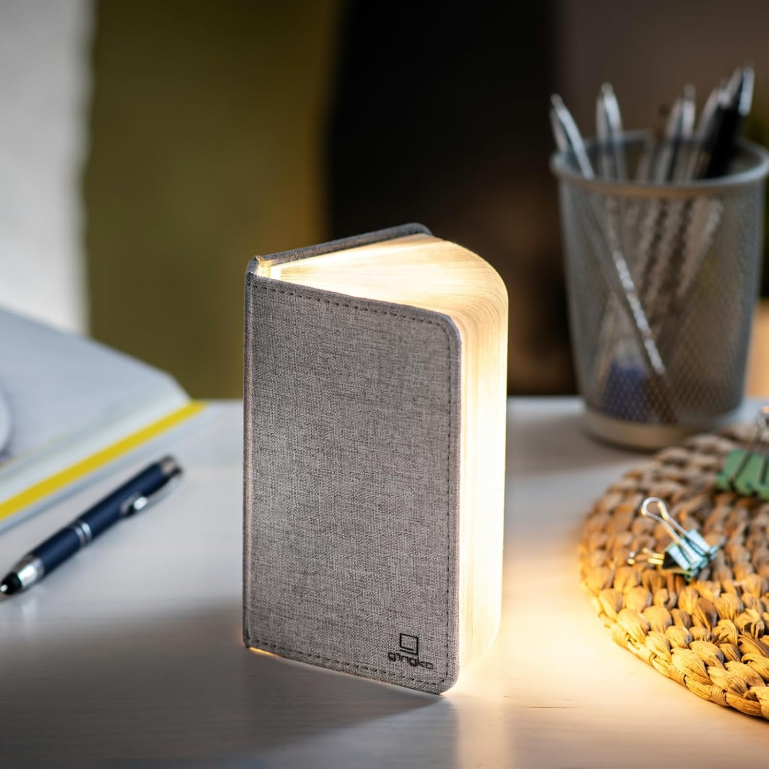 Gingko Design Smart Booklight- Linen Mini Urban Grey, One Size