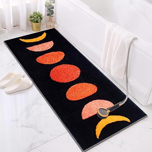 UKELER Alfombras de baño bohemias de 60 x 20 pulgadas de largo, antideslizantes, para baño, dormitorio, pasillo, cocina, lavandería, alfombra de
