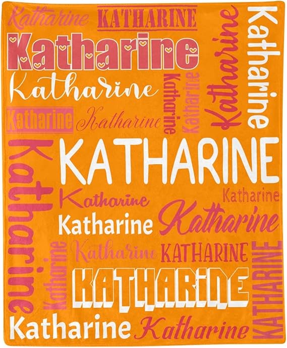 Personalized Blanket for Kids Adults Personalized Name Blanket Custom Blanket with Name Personalized Gifts for Christmas Birthday Valentines Day Mothers Fathers Day (Orange, 50"x60")