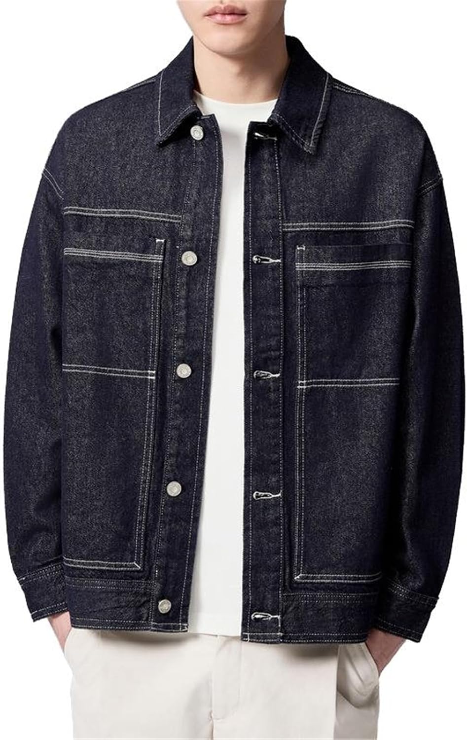 Collar Denim Jacket for Men, Autumn Men's Jacket