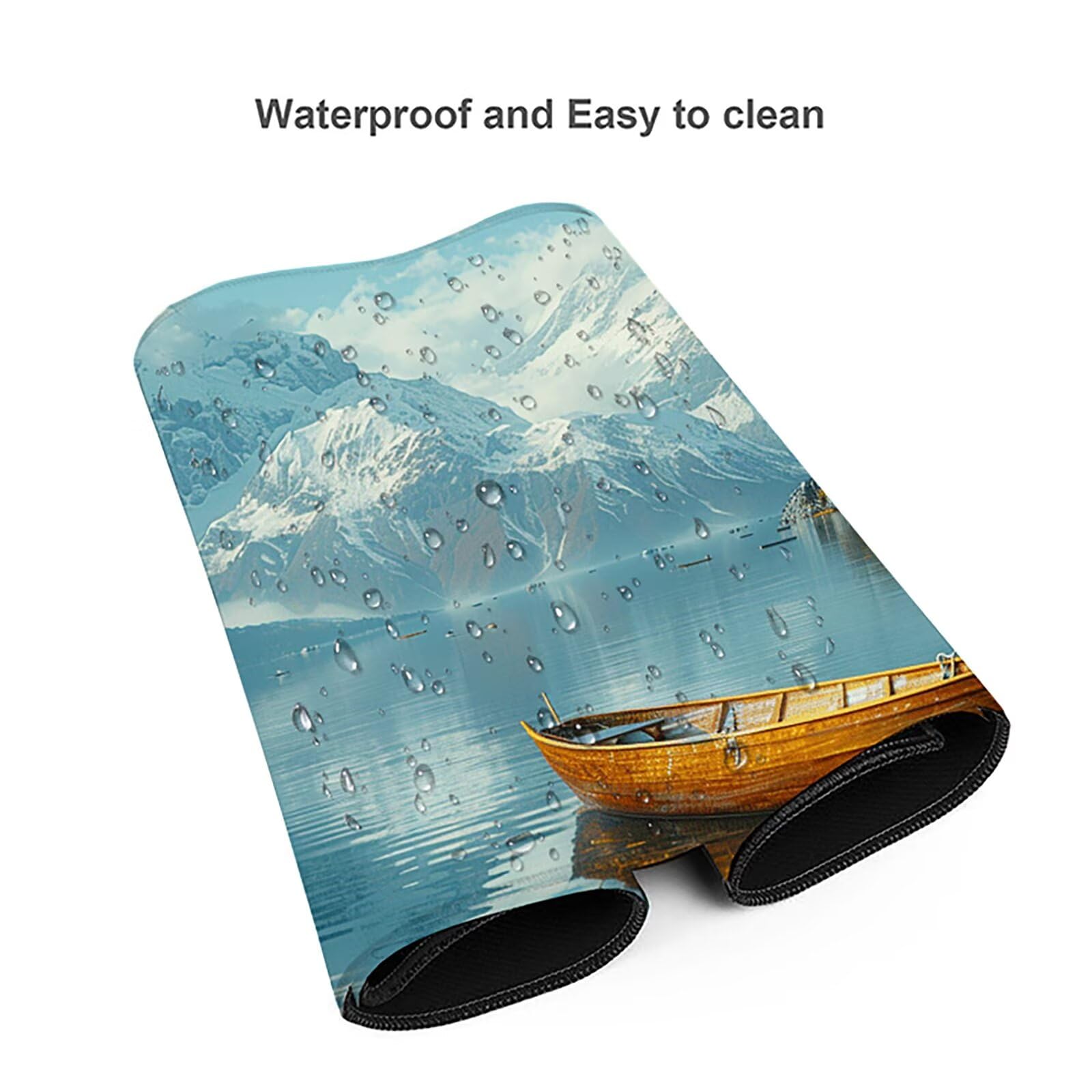 Paisaje Alfombrilla Ratón Gaming XXL 1500 x 800 mm, Alfombrilla Gaming Azul Mousepad con Base de Goma Antideslizante Impermeable Desk Mat para Teclado y Raton Accesorios Gaming, Regalos de Hombre B-4