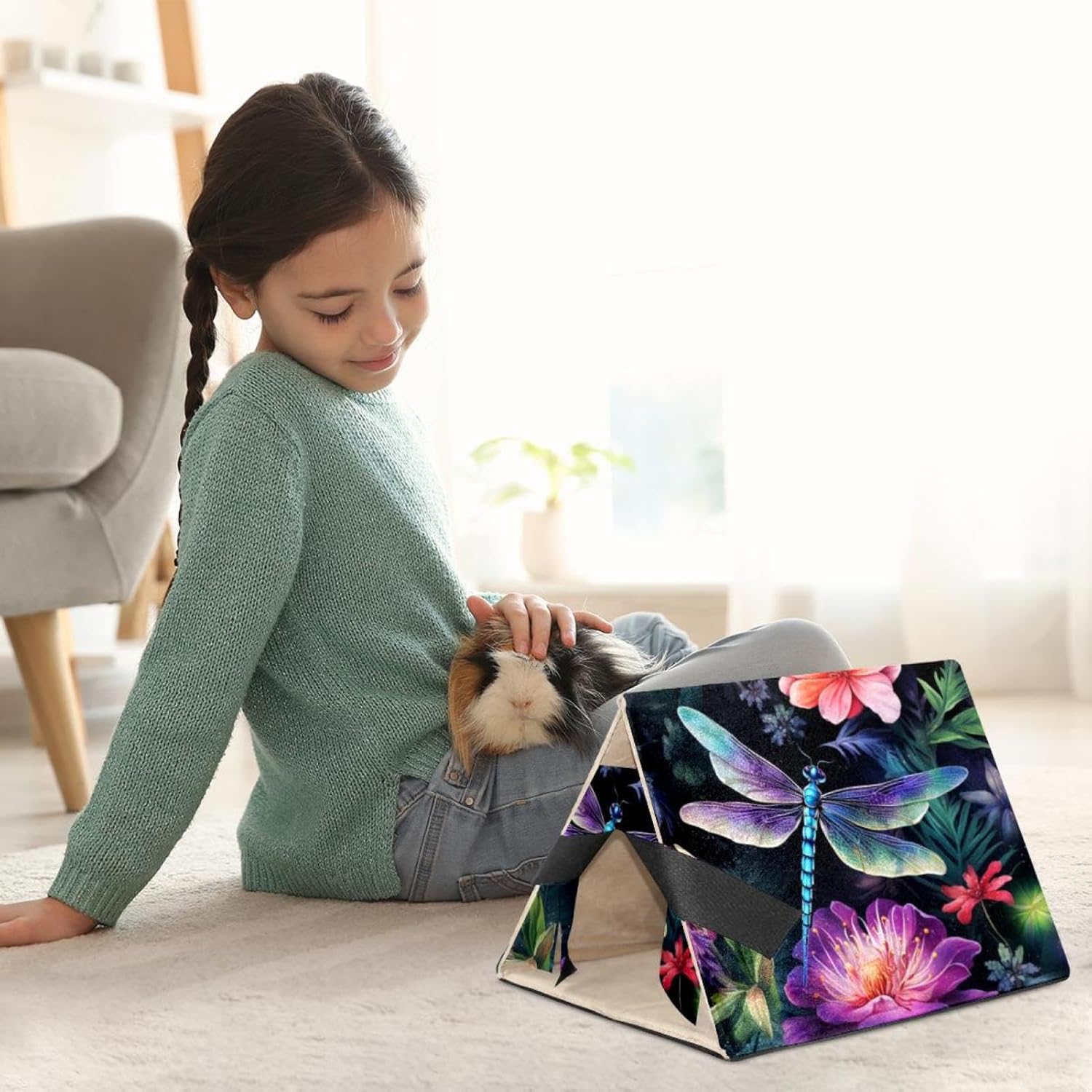 MAgiLL Guinea Pig Bed, Comfortable Hamster House, Hiding Place for Small pet Animals, Folding Bed nest, Suitable for Short Rabbits, Rabbits, Ferrets, mice, Hedgehogs, Chinchillas