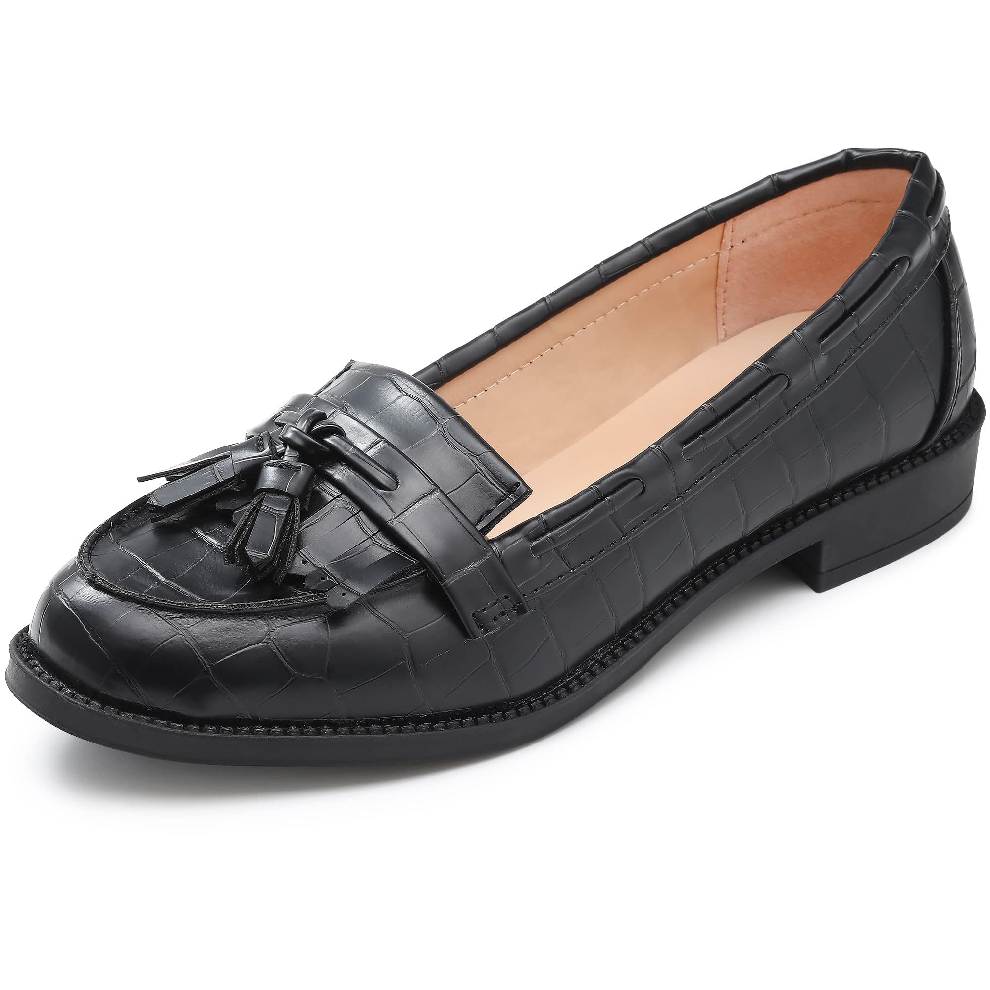 MIXIN Mocasines Mujer Piel Bailarinas Mujer Manoletinas Zapatos Mujer Comodos Vestir Plano Negro