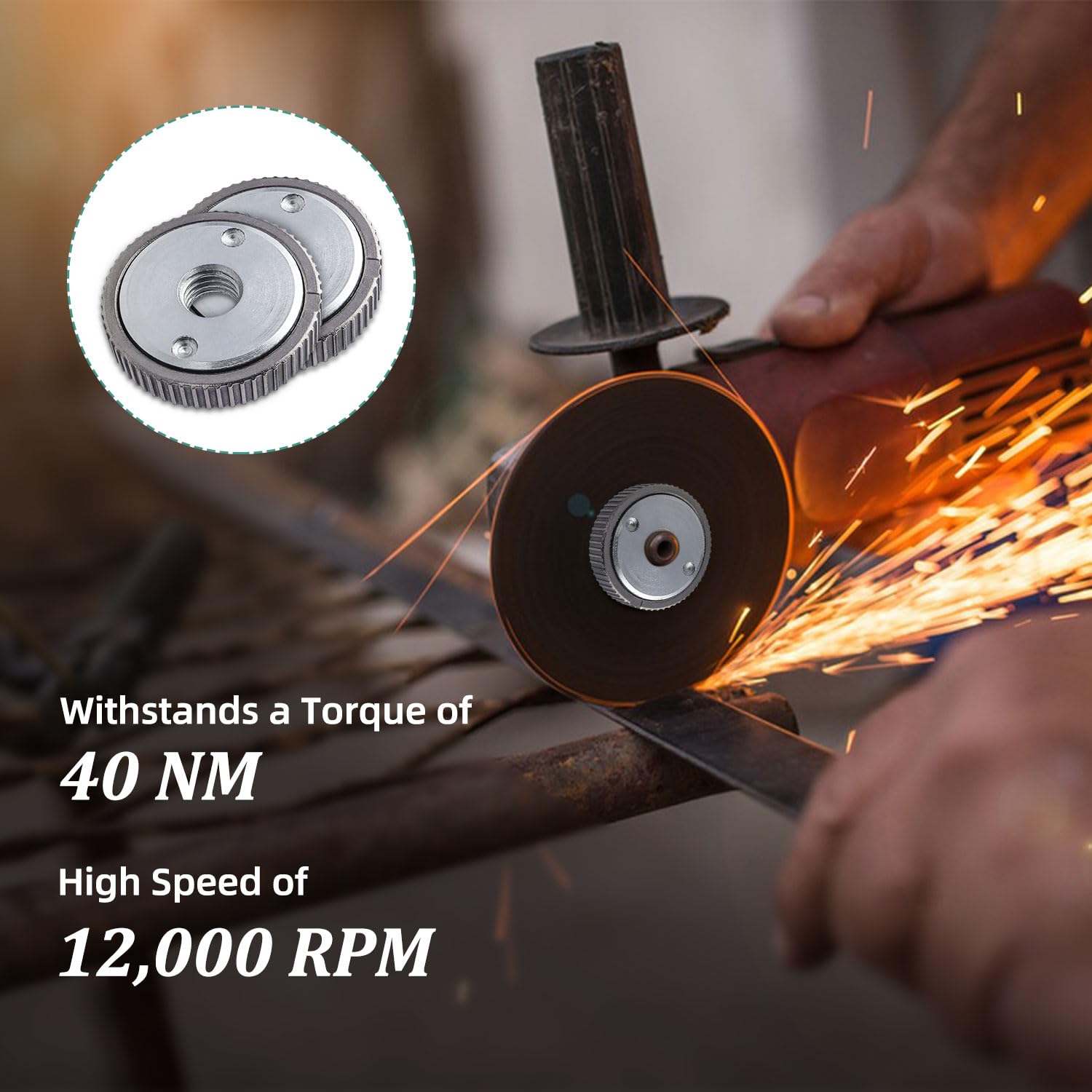 5-tlg. Flanschmutter Set Für Winkelschleifer M14 - Innen & Außen Muttern