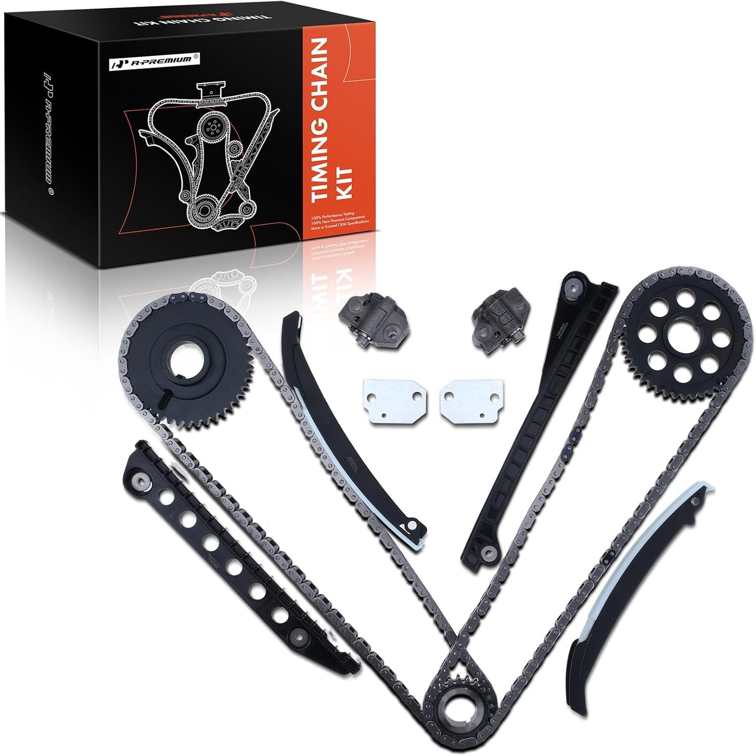 A-Premium Engine Timing Chain Kit W/Guide & Sprocket & More [fits SOHC, 8Cyl 5.4L] Compatible with Ford Expedition 2002-2011, Excursion, F-150, E-250, F-250 F-350 E-350 Super Duty & Lincoln Navigator