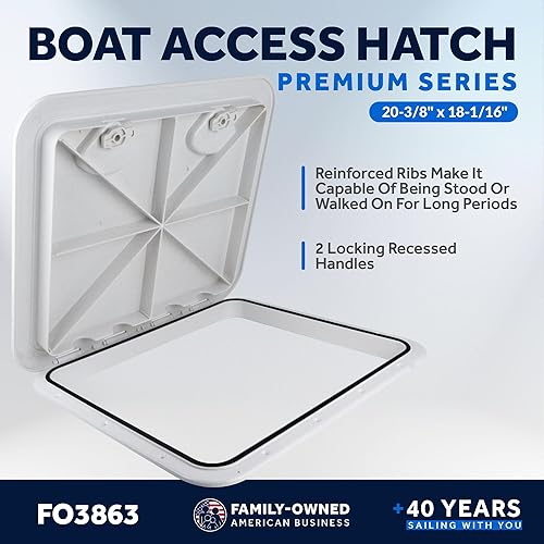Miniatura 2 de Five Oceans Escotilla de barco, escotilla de acceso marino, tapas de escotilla de barco, sistema de bloqueo de mango empotrado, 20-38 pulgadas x