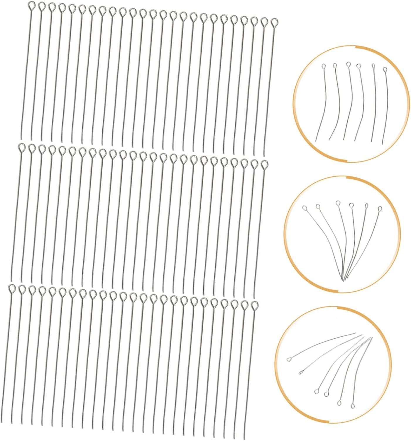 Gadpiparty 2bags Iron Nine Word Metal Needles for Jewelry Making DIY Accessories Kit Straight Needles