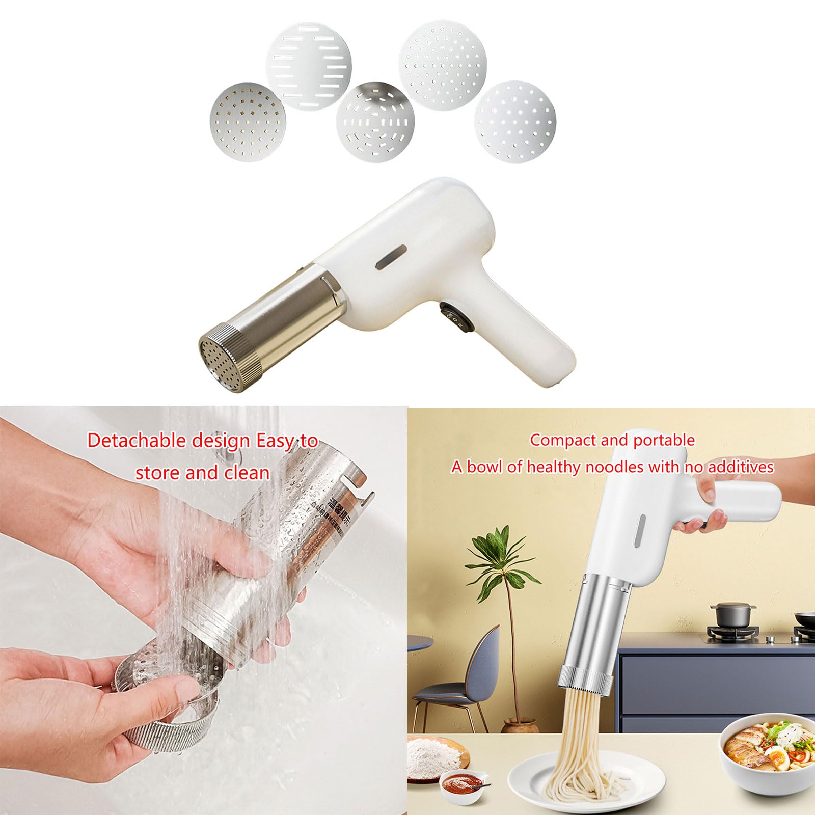 Máquina eléctrica automática para hacer pasta fácil de usar, dispositivo rápido y fácil para hacer pasta para deliciosas comidas en casa, perfecto para los amantes de la pasta