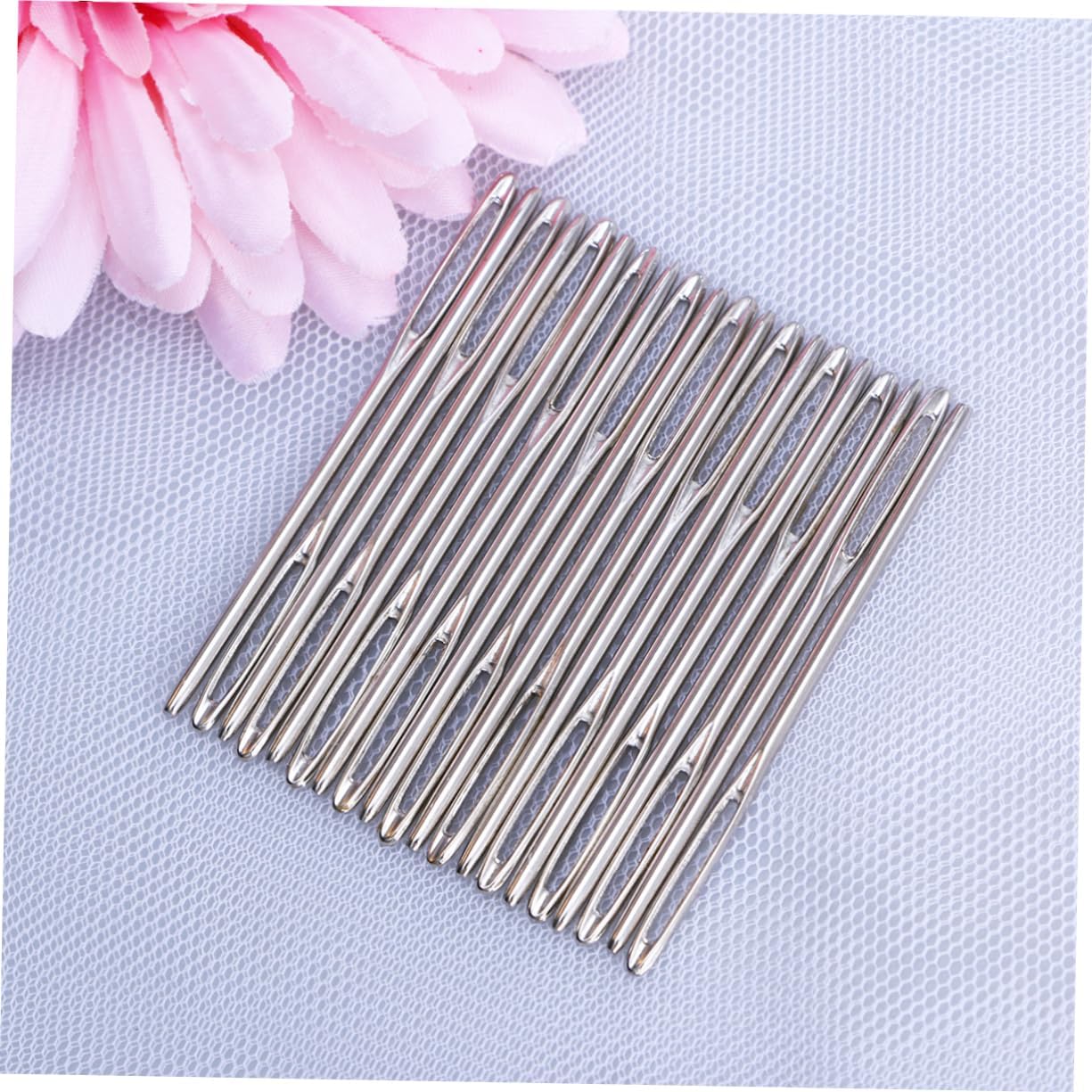 VILLFUL 20pcs Long Large Eye Cross Stitch Needles Blunt Tip Stainless Steel for Yarn and Decorative Sewing