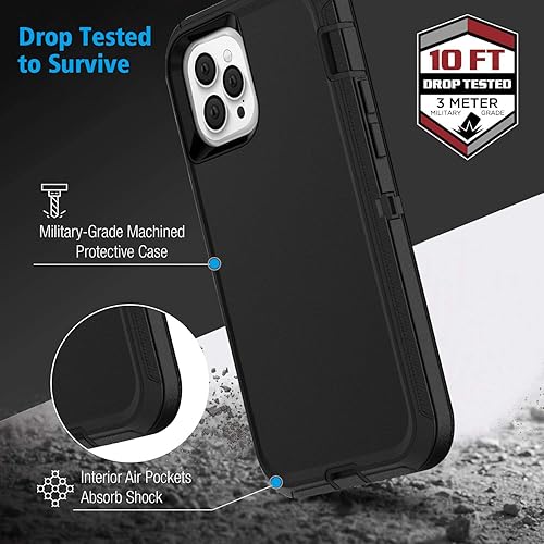 Miniatura 5 de Defense - Funda para iPhone 12 y iPhone 12 Pro con dos protectores de pantalla de 3 capas resistentes y resistentes para iPhone 12iPhone Pro, 6.1