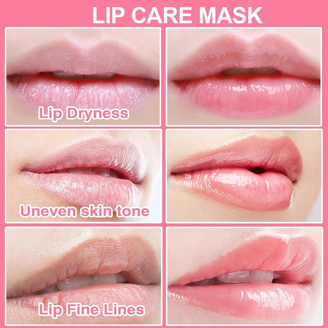 10 Pcs Máscara labial,Parche Labial,Colágeno Lip Mask,Máscara De Labios,Parches Labiales Hidratantes Nutritivos,Exfoliantes,Aptas para LabiosSecos y Agrietados