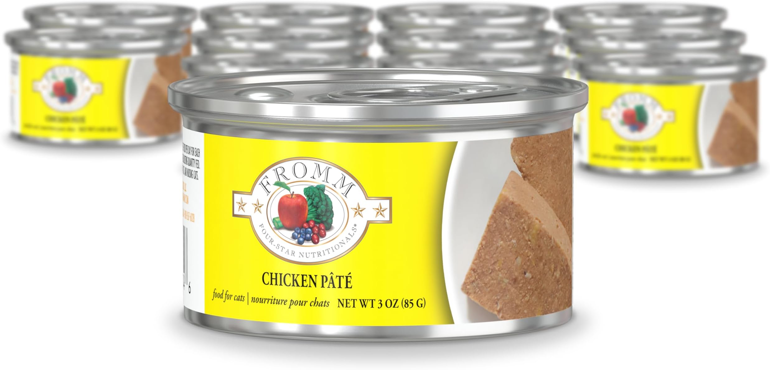Fromm Four-Star Nutritionals Chicken Pate Cat Food - Premium Wet Cat Food - Chicken Recipe - Case of (12) 3 oz Cans