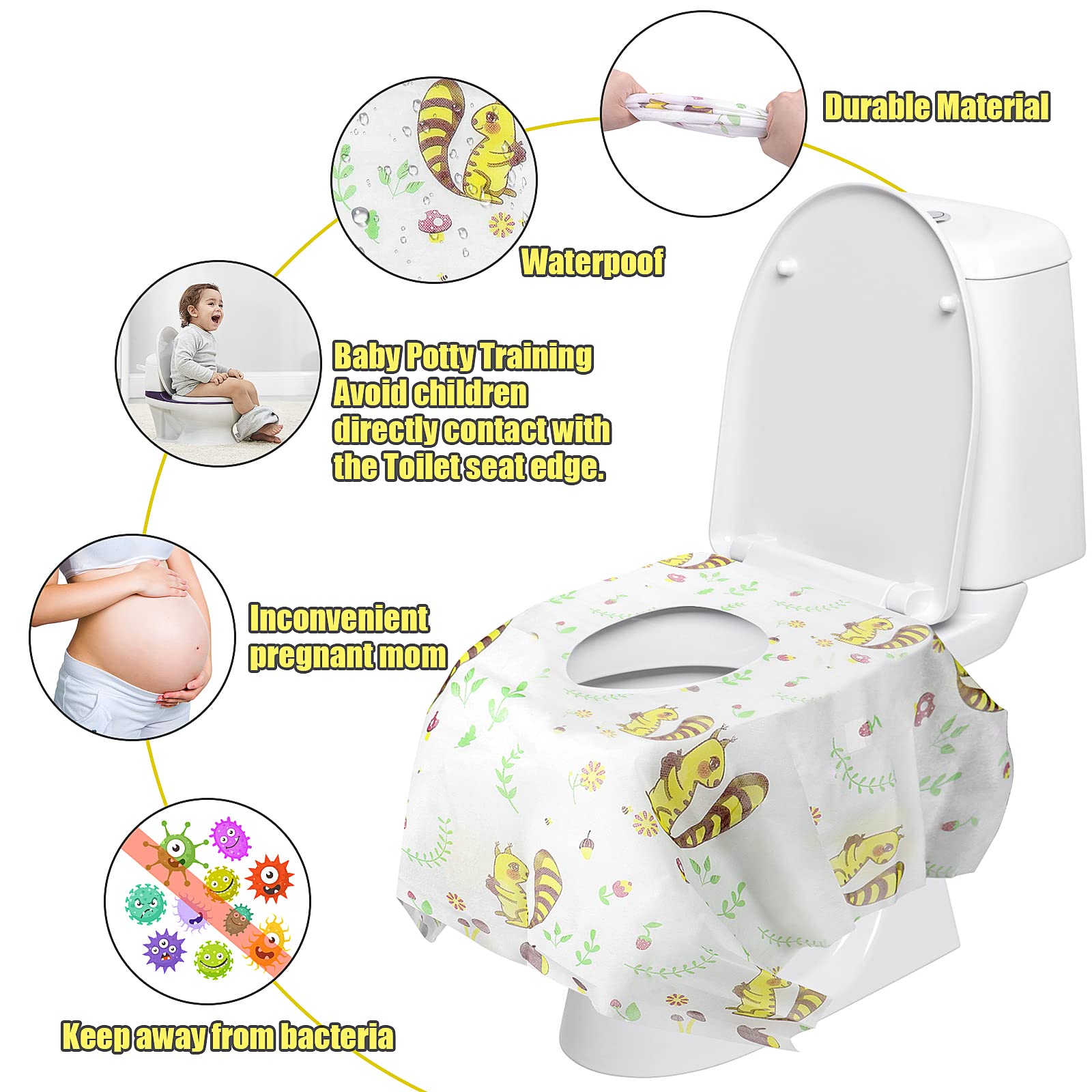 Copriwater Usa e Getta Wc Portatile Bambini Impermeabile L Scoiattolo