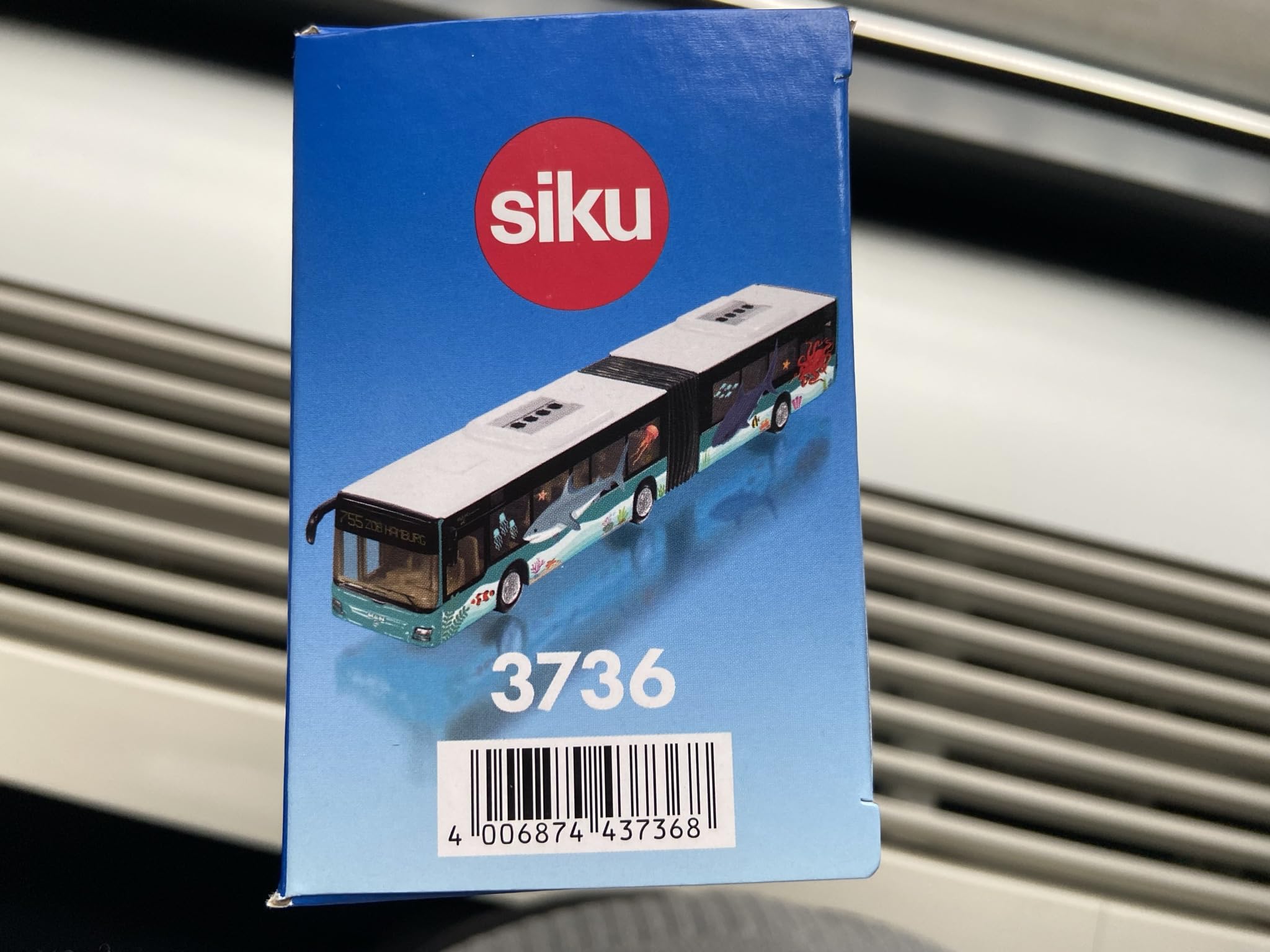 siku 3736, MAN Autobus przegubowy, 1:50, W zestawie 2 arkusze naklejek, Metal/Tworzywo sztuczne, Turkusowy, Zabawkowy model, Gumowe opony, Otwierane drzwi