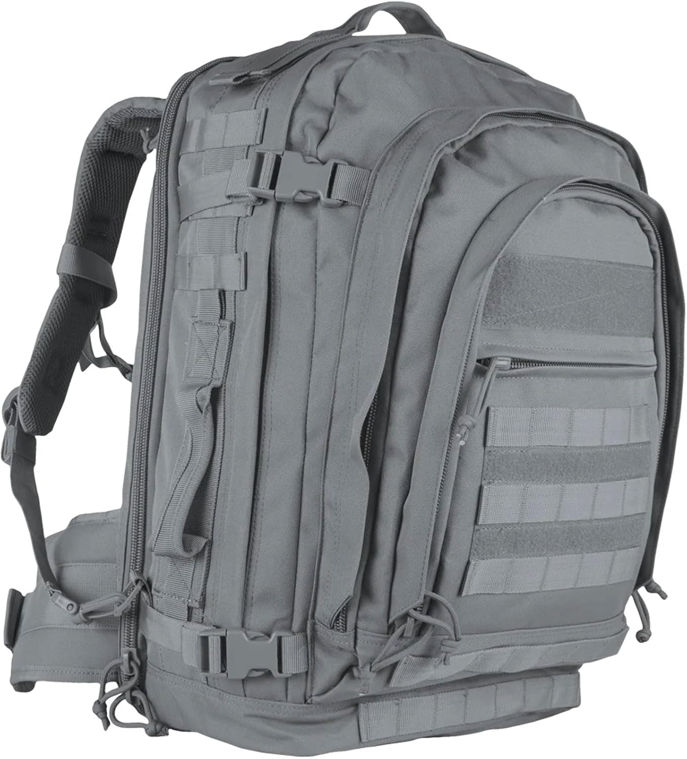 FOX OUTDOOR PRODUCTS Jumbo Modular Field Pack | 61L Tactical Backpack, MOLLE, Hydration Compatible, Converts to Briefcase, 12"x 13" x 24", Shadow Gray