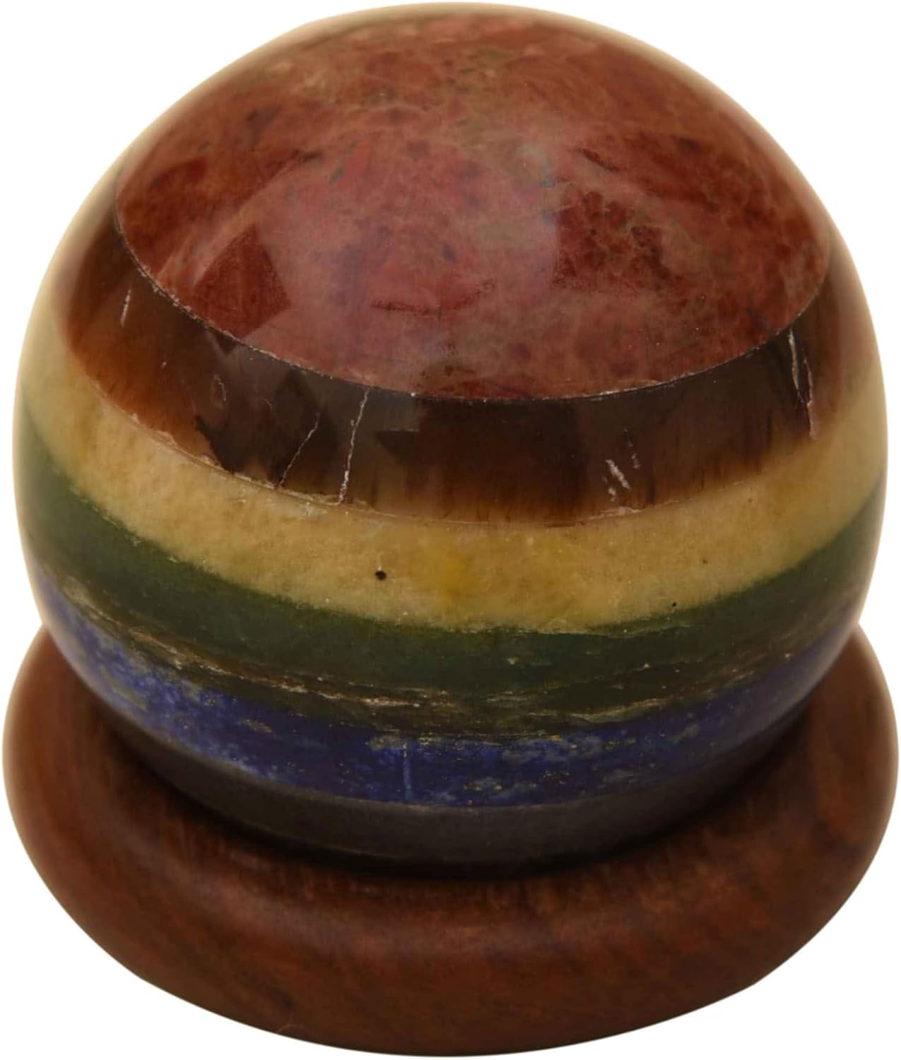 Reiki Healing Seven Chakra Design #3 Sphere Ball Stone 40-50 mm Approx