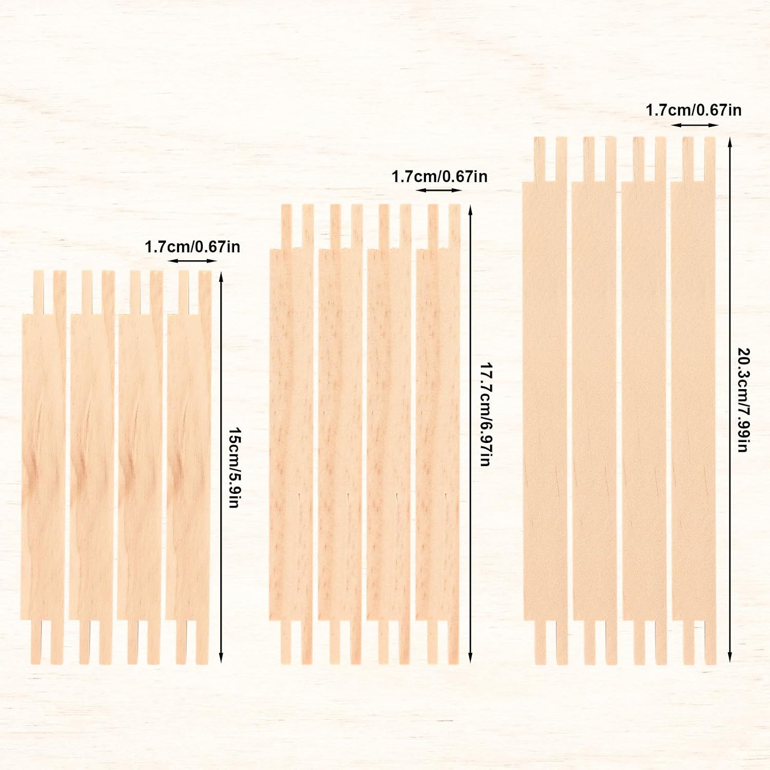 12pcs Needlepoint Stretcher Bars for Needlework, Mini Wooden Canvas Stretcher Bars Frame with Thumb Tacks for Embroidery Cross Sewing Crafts Painting Art Supplies Accessories