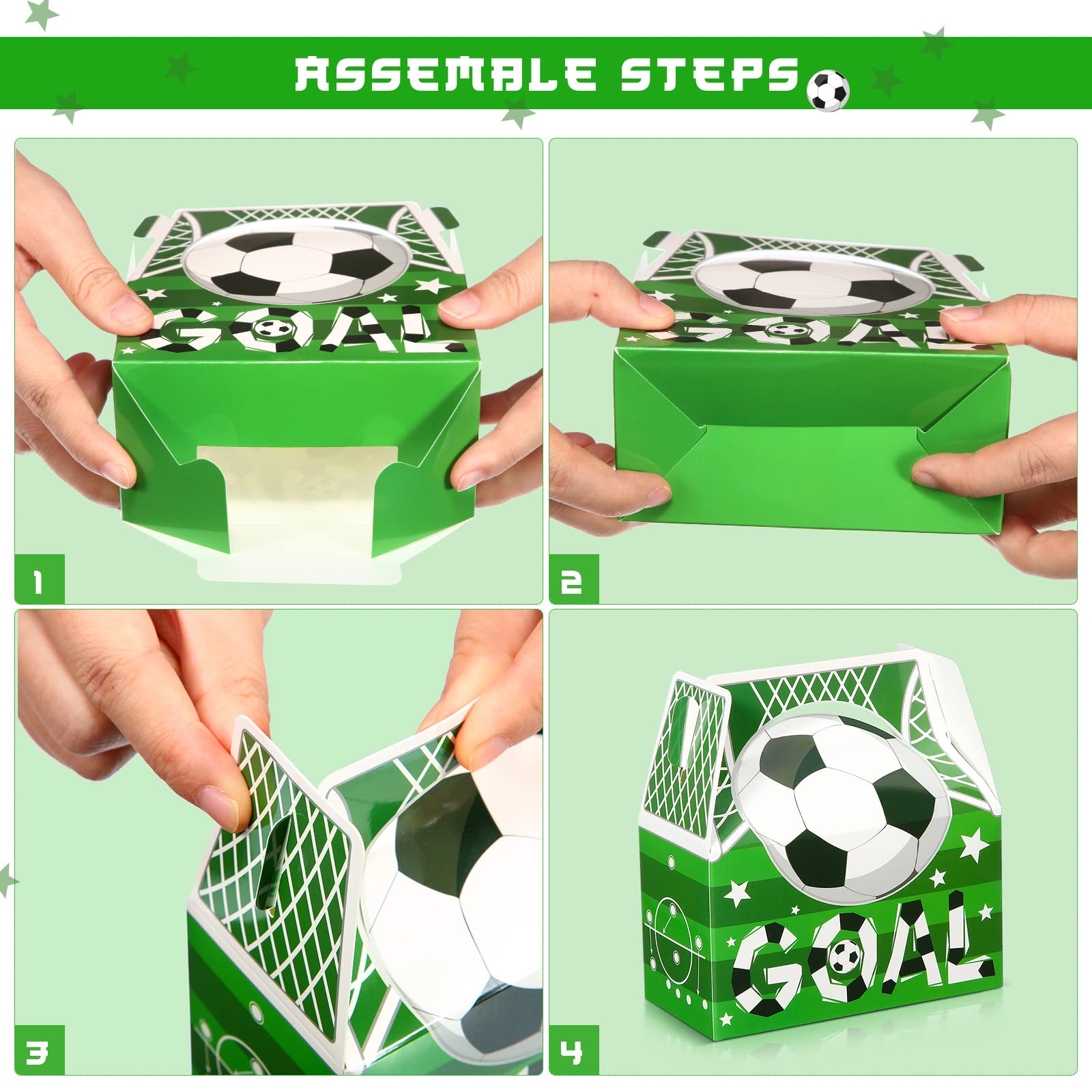24 Boîtes Cadeaux Football Avec Poignée - Boîtes à Bonbons Thème Foot Pour Anniversaire Et Fête