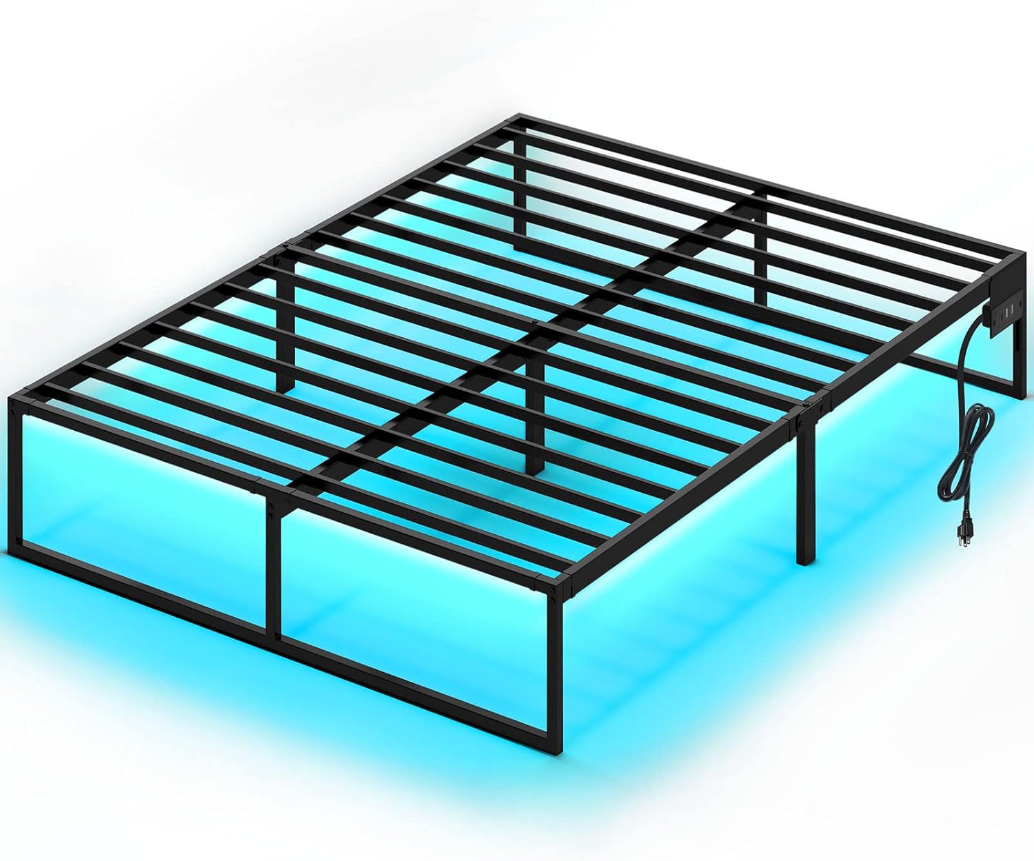 Rolanstar Bed Frame with USB Charging Station, Queen Bed