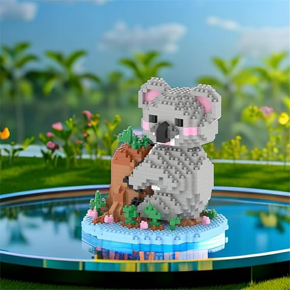 Larcele Micro Building Blocks Animal Set, DIY Mini 3D Building Toy Bricks,1000 Pieces KLJM-07 (Koala)