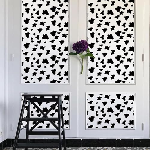 Miniatura 7 de Jeweluck Papel tapiz blanco y negro para despegar y pegar, papel de contacto de lunares de 17.7 x 236.2 pulgadas, papel tapiz autoadhesivo extraíble