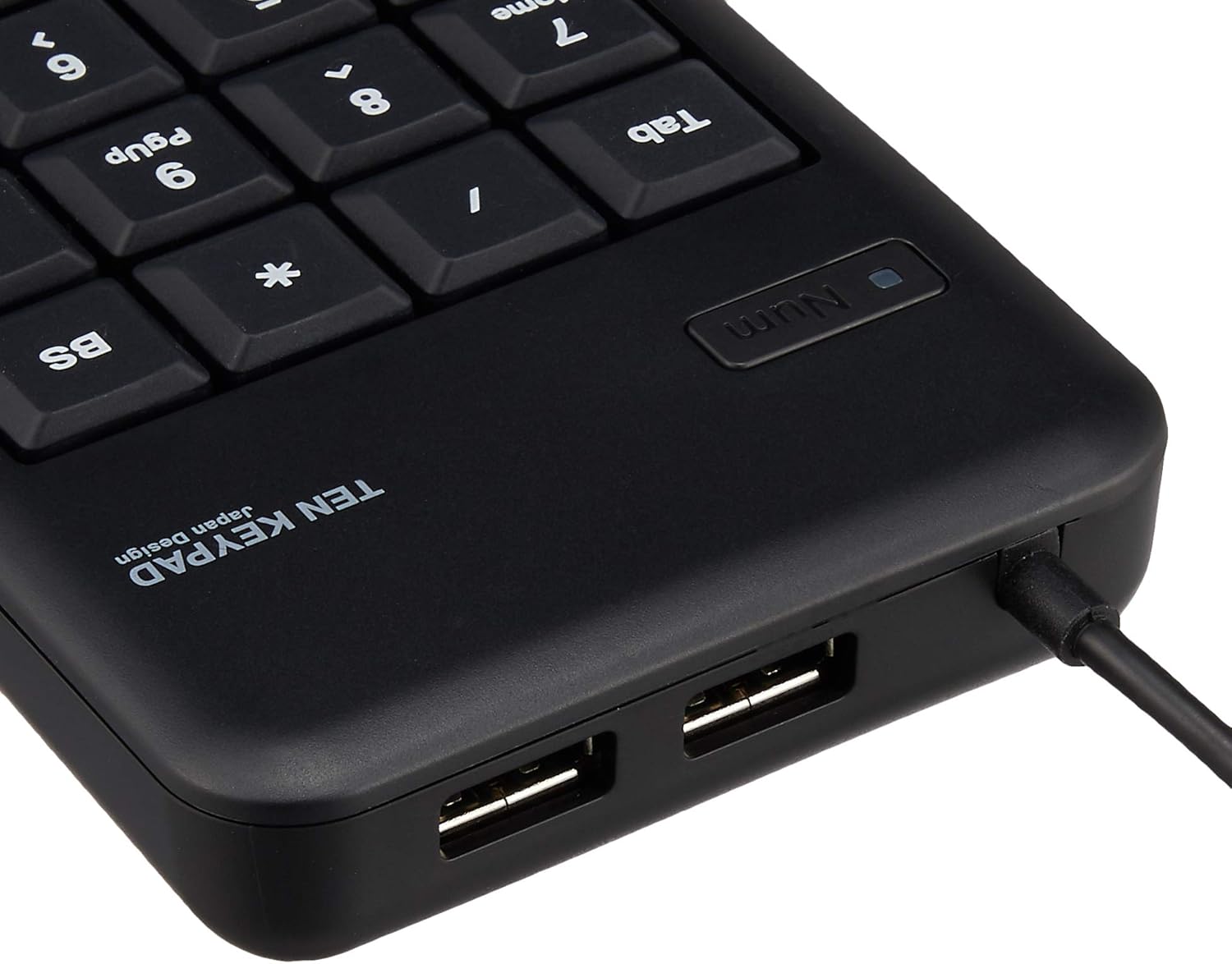 Elecom Wired 10-Key Board Small Membrane Heavy Duty USB Hub with TK – tcm014 Series , blk