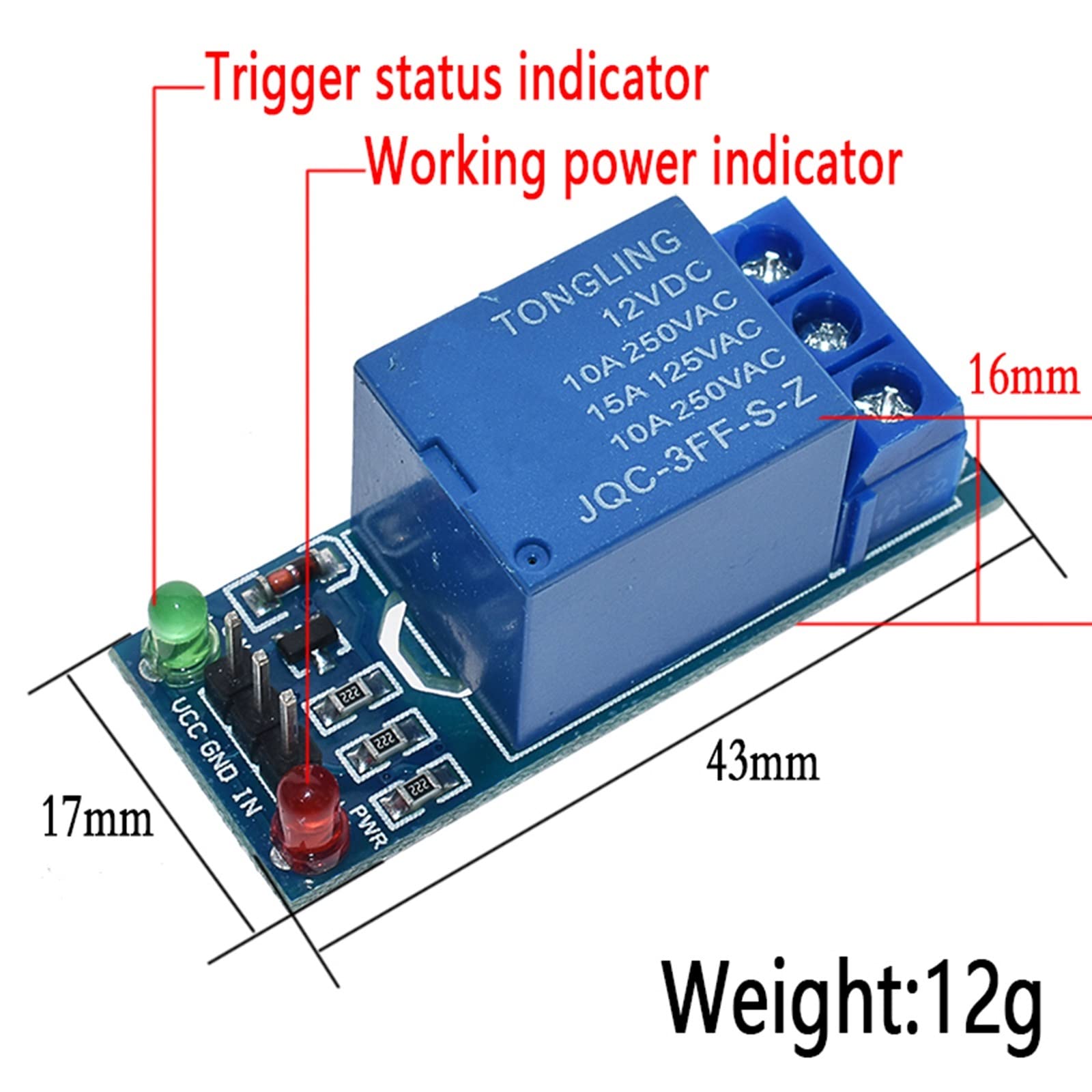5V 12V disparador de bajo nivel 1 canal módulo relé interfaz placa escudo para(12v)