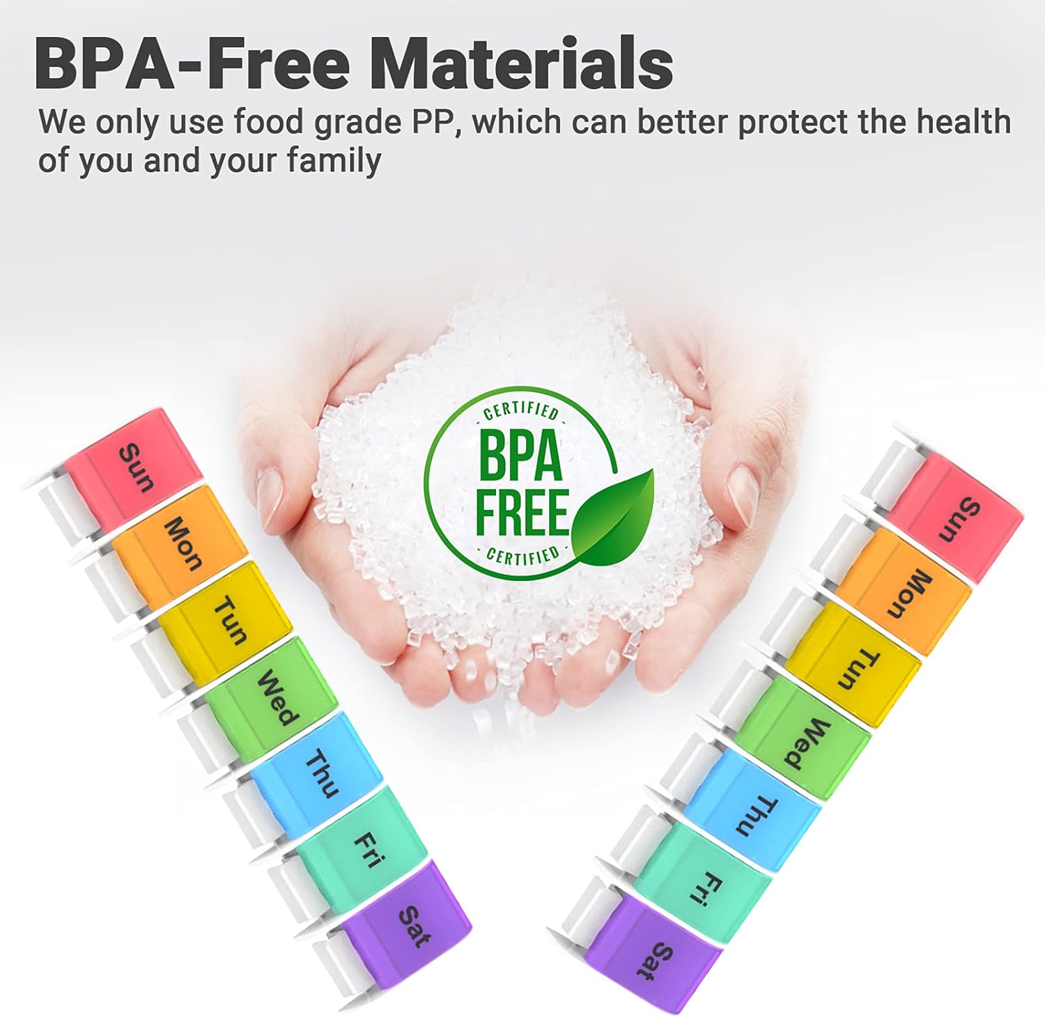 Flаѕh Dеаlѕ - 60% оƒƒ Weekly Pill Organizer 1 Time a Day - 7 Day Pill Box, Pill Holder with Easy Open Button, Daily Pill Cases Organizer, BPA Free Pill Container for Vitamin, Fish Oil (Multi-Color, 2-Pack)