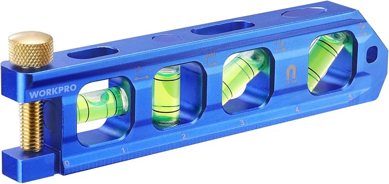 Nivel de torpedo magnético de 6,3 pulgadas, herramienta de nivel de burbuja, aleación de aluminio | Viales de burbujas para mediciones de 0°/90°/30°/45°, construcción de aleación de aluminio