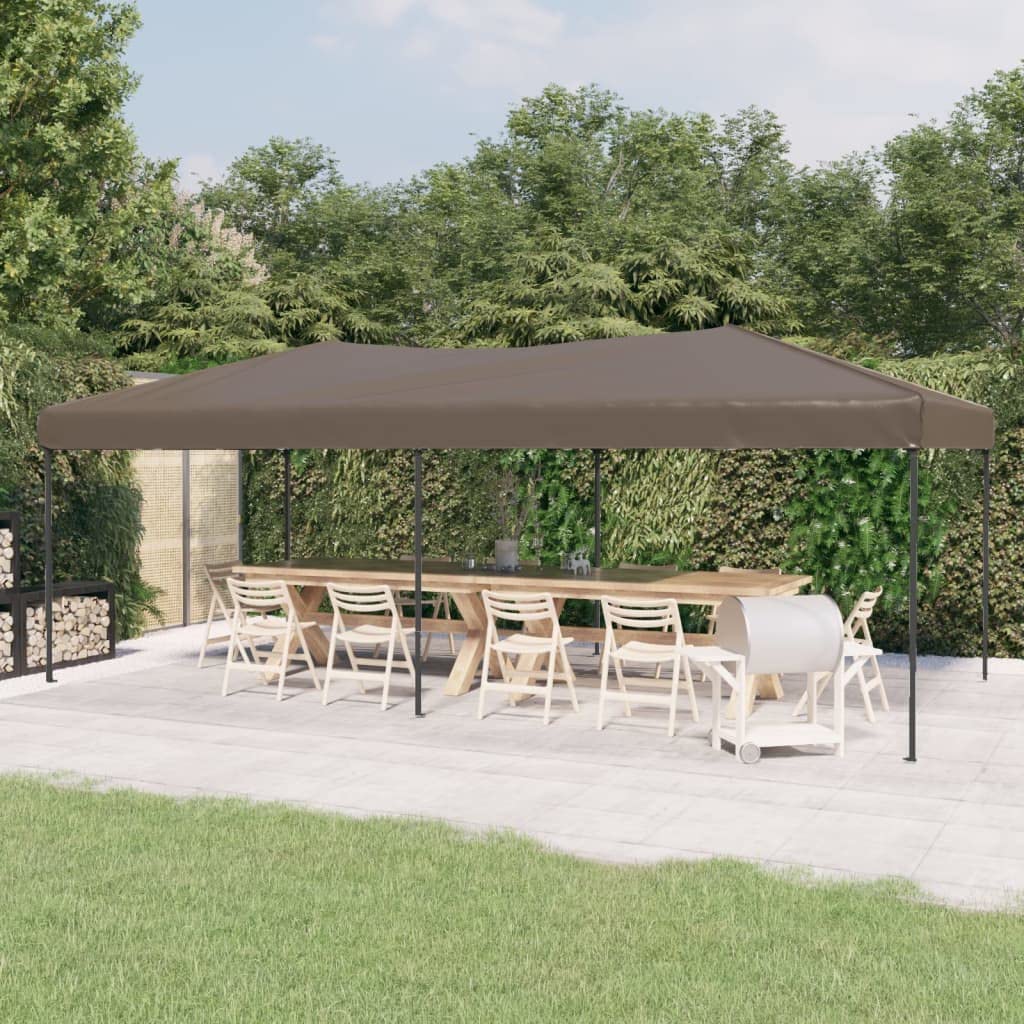 Faltbares Partyzelt Taupe 3x6 m Pavillon aus 210D Oxford-Gewebe mit UV-Schutz stabilem Stahlgestell wasserdicht für Garten, Terrasse, Camping, Event, Grillen, Outdoor
