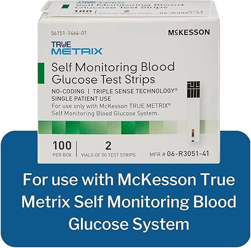 Miniatura 6 de McKesson TRUE METRIX - Tiras de prueba de glucosa en sangre autocontroladoras, 100 tiras, 1 paquete