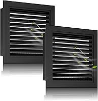 Vista 8 de Paquete de 2 Rejillas de Ventilación de Frontón de Aluminio Premium de 10" x 10" con Malla, Diseño Pintable - Ideal para Ventilación de Ático