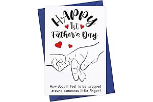 WhatSign First Father's Day Card - Happy First Father's Day Gifts Card with Envelope