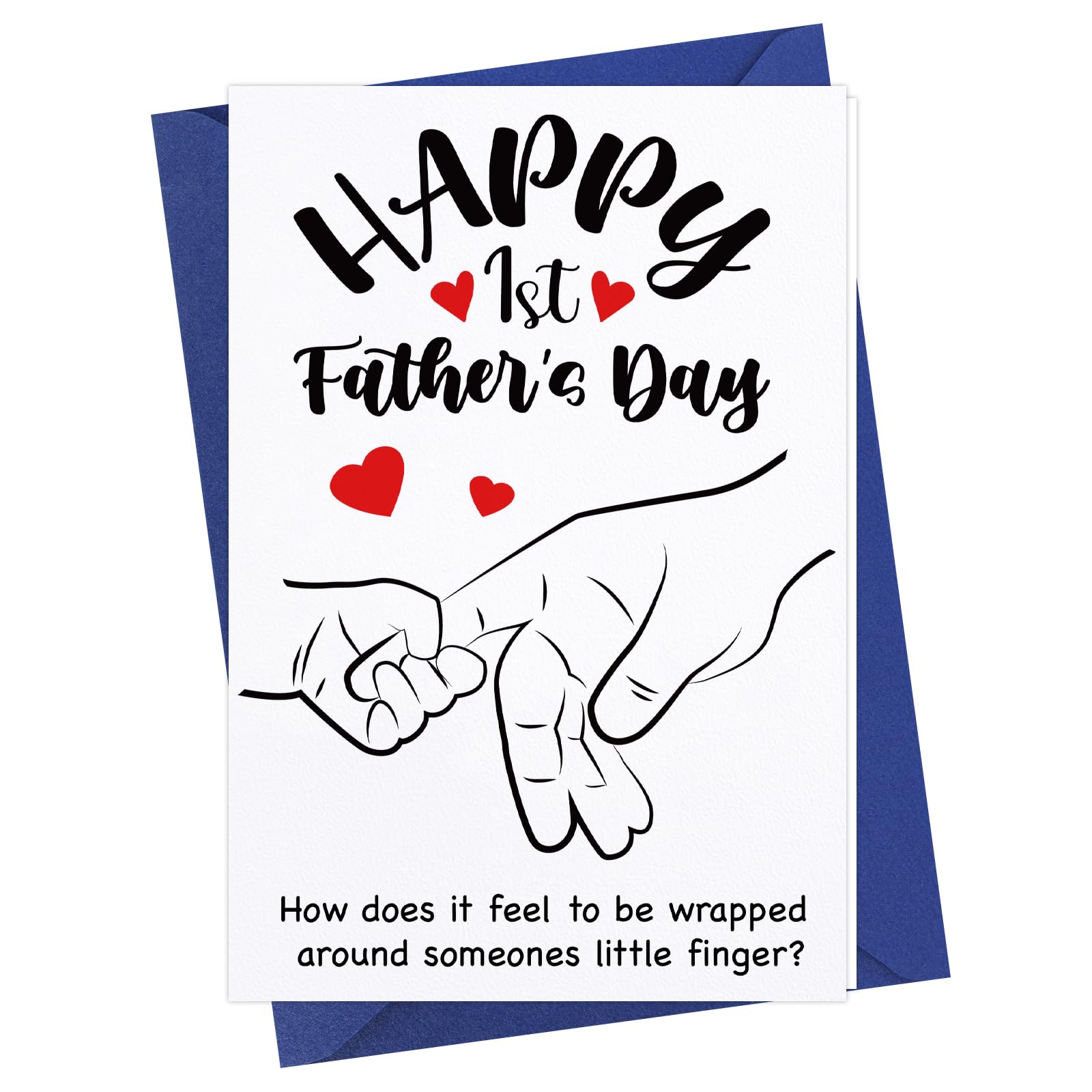 WhatSign First Fathers Day Card - Happy First Father's Day Gifts Card with Envelope First Time Dad Fathers Day Gift for New Dad from Wife Baby Girl Boy