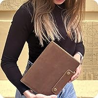 Vista 9 de Albero A5 Genuine Leather Journal Refillable – 5x8 Notebook Cover – 360 Lined Pages (100gsm) – Writing Diary Organizer - Vintage Brown Handmade Note