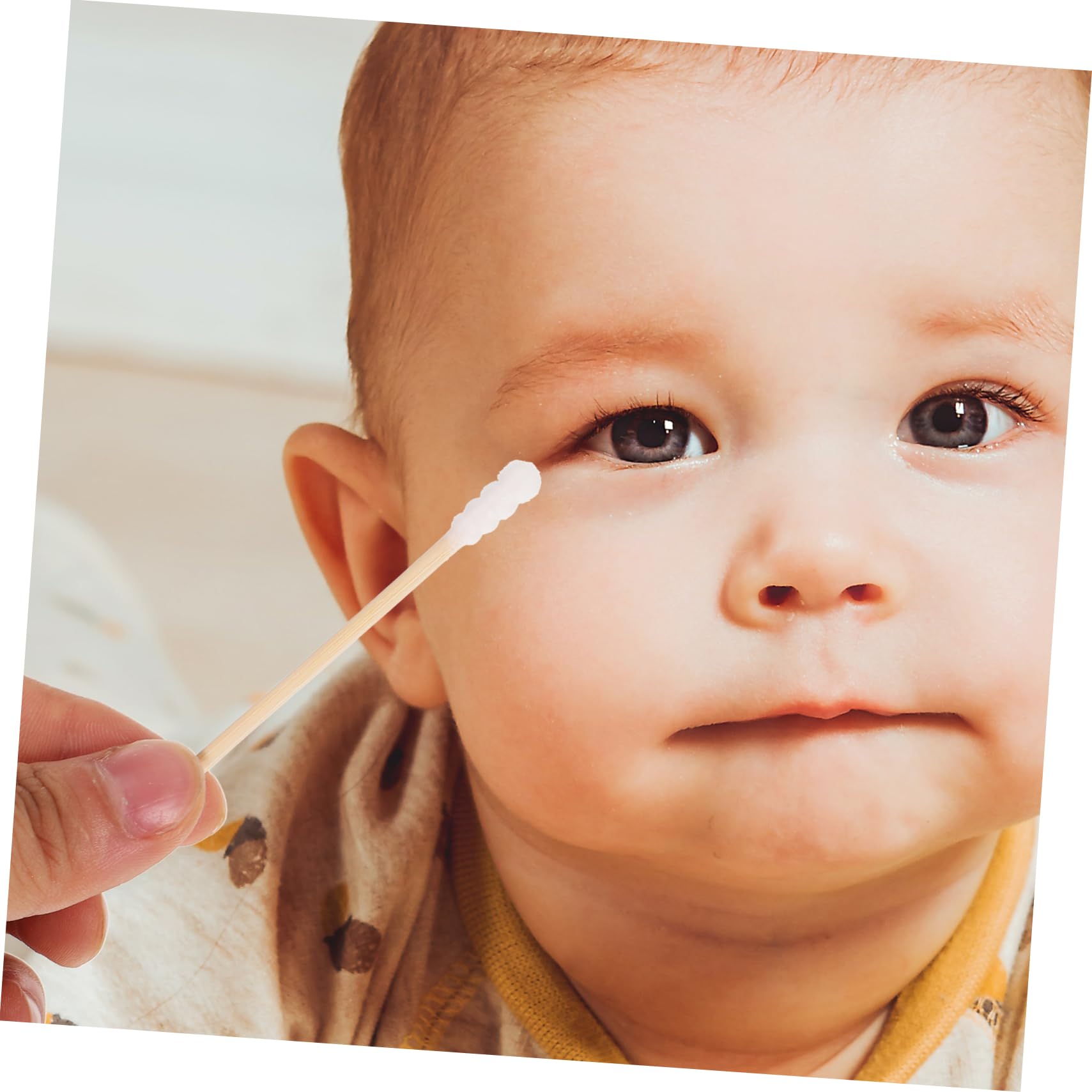 FOMIYES 100 Pack Cotton Swabs Bamboo Stick Double-ended Gentle for Baby's Skin Disposables for Home Travel Boys and Girls